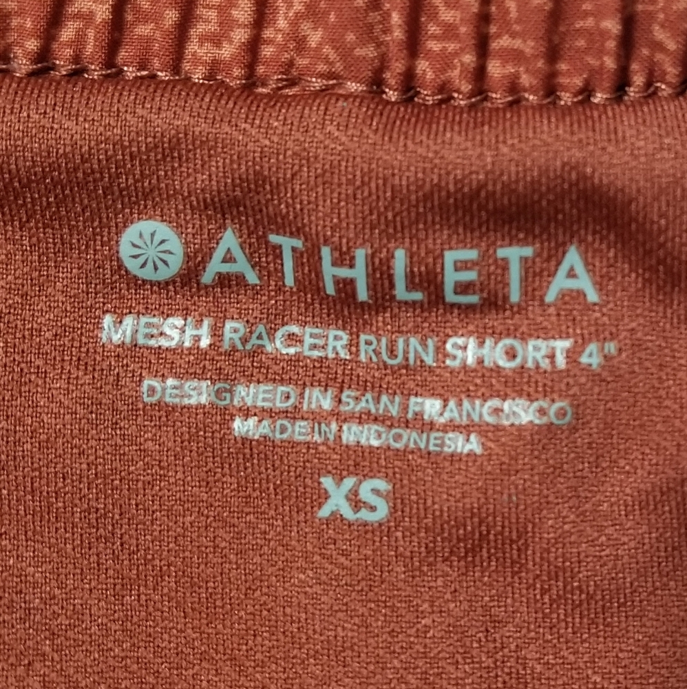 Athleta Mesh Racer 4" Run Shorts in Burnt Orange Sz XS - Picture 6 of 14